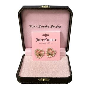 Juicy Couture Gold and Pink Heart Earrings